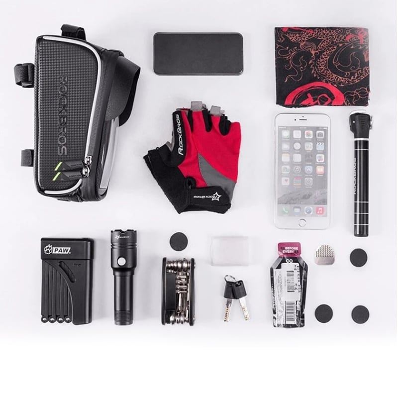 ROCKBROS Vandtæt mobilholder med opbevaring til stel